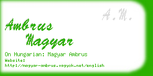 ambrus magyar business card